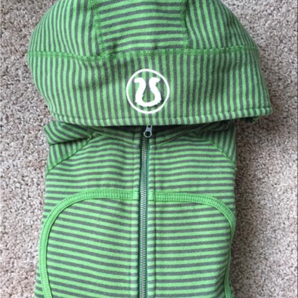 Lululemon Green Scuna Striped Hoodie